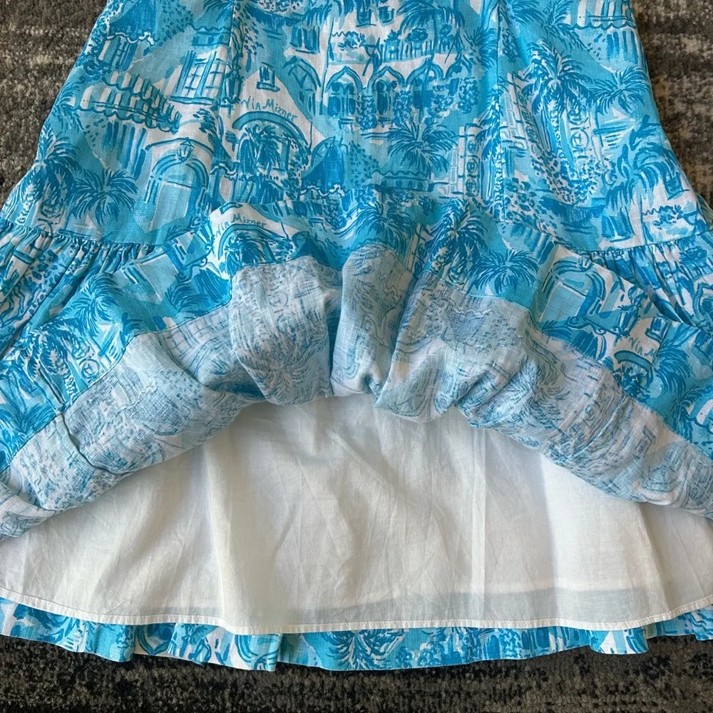 LILY PULITZER Kylanne Amalfi Blue Sunny State Of Mind Mini Dress With Cut Outs - Picture 12 of 15